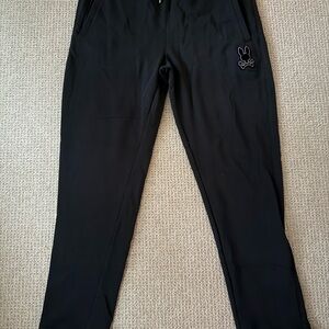 Psycho Bunny Black Men's Jogger Sweatpants with Embroidered Logo